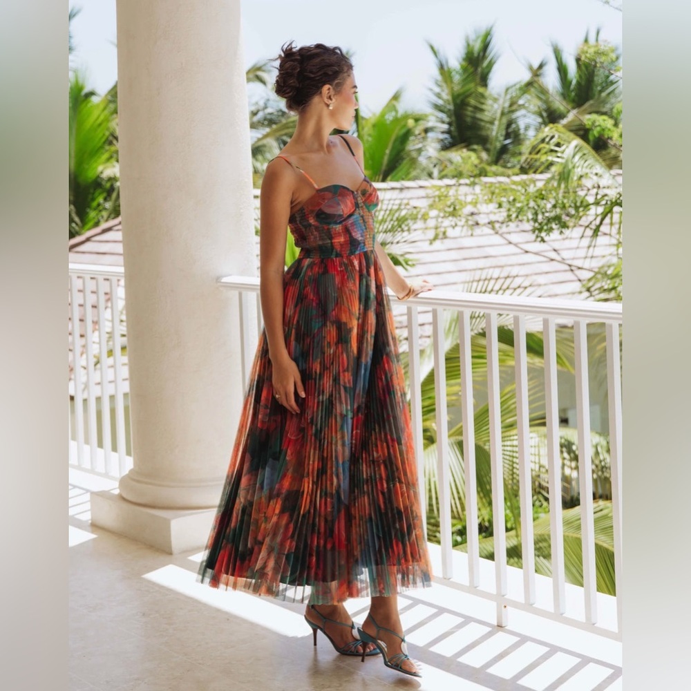 NWT Hutch Multicolor Pleated Maxi Dress - Picture 4 of 10